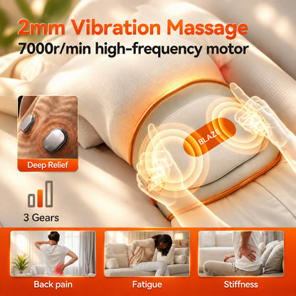 KEEPFIT Cordless Lower Back Massage Belt Pain Relief Heating Vibration Waist Massager with Lumbar Support