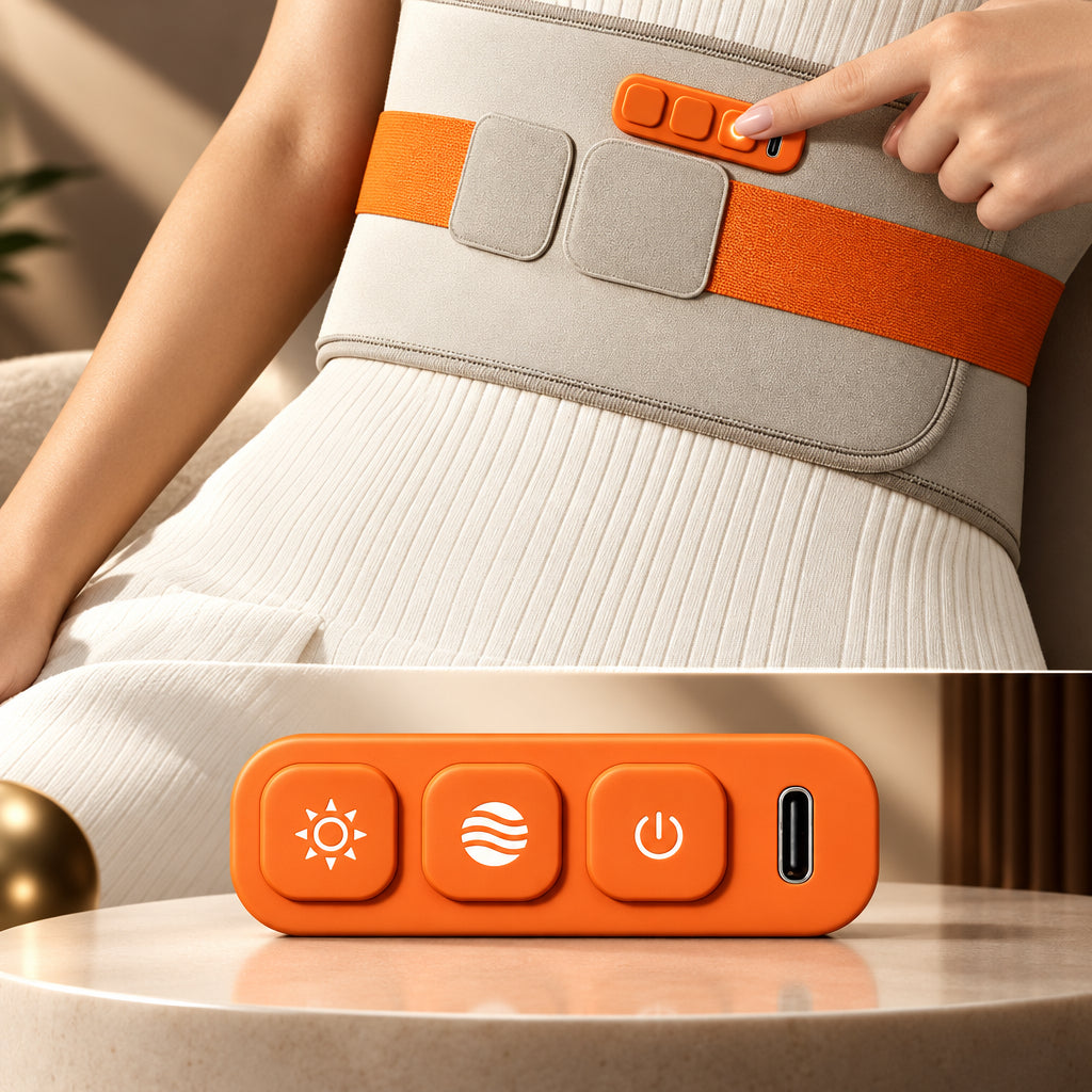 KEEPFIT Cordless Lower Back Massage Belt Pain Relief Heating Vibration Waist Massager with Lumbar Support