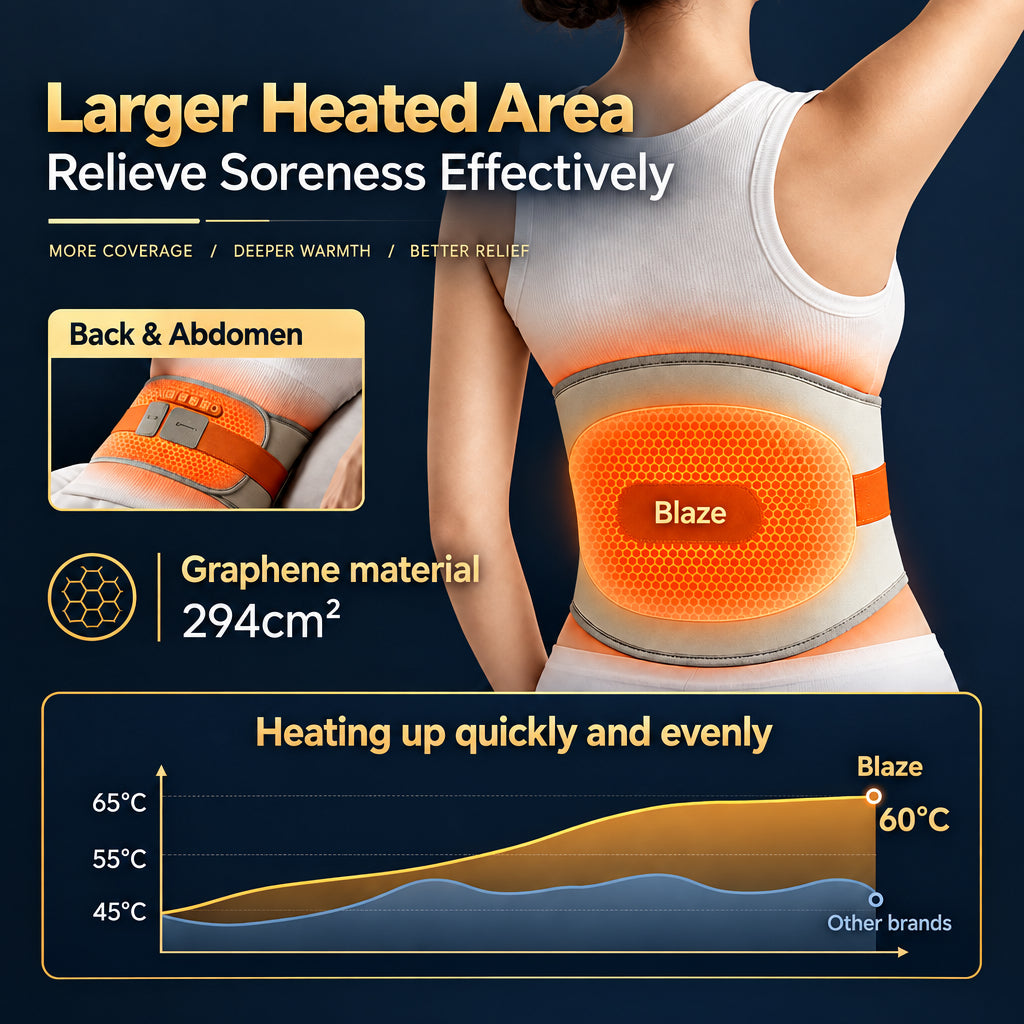 KEEPFIT Cordless Lower Back Massage Belt Pain Relief Heating Vibration Waist Massager with Lumbar Support